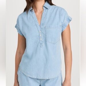 Veronica Beard Light Blue Denim Blouse